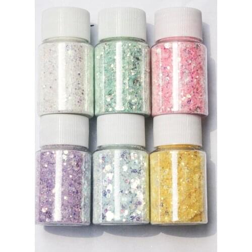 50g Glitter Nail Glitter 3D Mirror Silver Hexagon Flakes Nail Art Flakes Sparkling Pigment Powder Manicure Decoration Wholesale