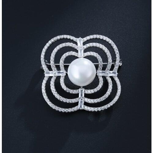 Diamond Flower S925 Silver Brooches Women Classic Anniversary Fine Diamond Fashion Jewelry Christmas Luxury Flower Brooch Pins