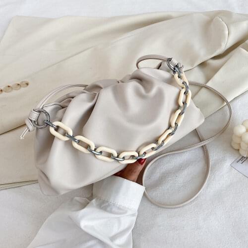 Color Chain Bags PU Leather Shoulder Messenger Bags For Women 2020 Small Crossbody Bag Travel Chain Handbags and Purses