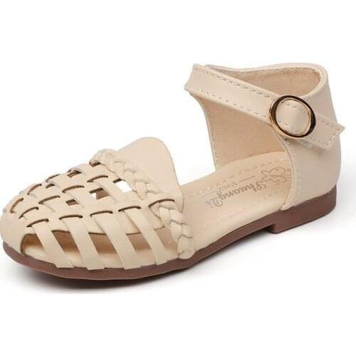 Kids Girls Fashion Princess Sandals Weave Breathable Children Summer Shoes Little Girls Toddler Soft Wear-resistant Casual Shoes