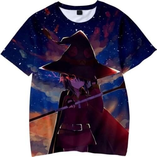Anime Konosuba 3D Printed T-Shirt Megumin Streetwear Men Women Casual Fashion Oversized T Shirt Harajuku Tees Tops Unisex Tshirt