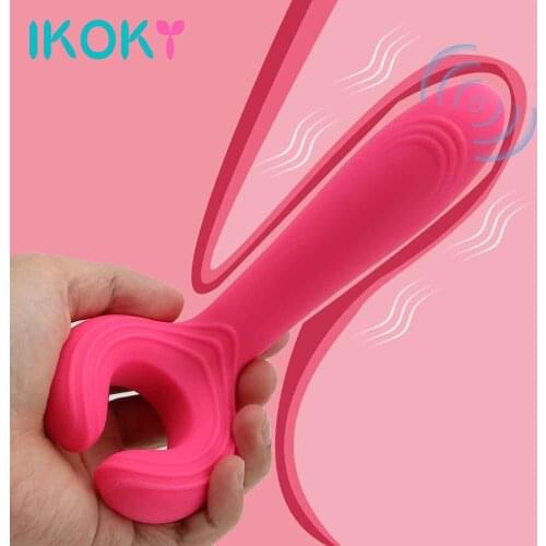 IKOKY Dildo Vibrator G spot Penis Vibration Clip Stimulate Clitoris Vaginal Massager 12 Speed Sex Toys for Women Couple