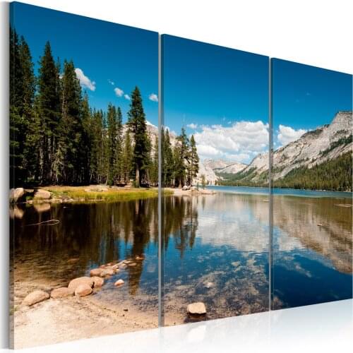 Picture-mountains, trees and pure as the Crystal Lake-120x80 cm