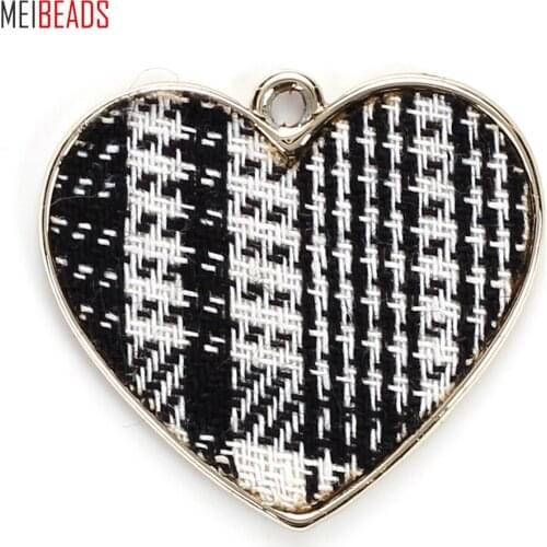 MEIBEADS Vintage Zinc Alloy Heart Cloth Earring Charm For Bracelet & Necklace Jewelry Hand Making Accessories EY5098