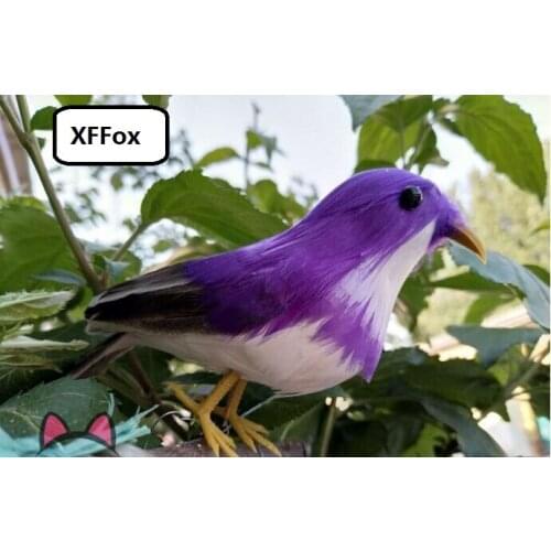 Mini real life purple bird model foam&feather simulation vivid bird gift about 12cm xf0891