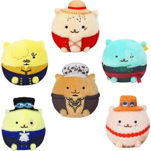 Stuffed One Piece 10cm Mini Plush Dog Version Doll Pendant Ace Marco Shankusu Mihawk Luffy Zoro Sabo Robin Collectible Ring Toys