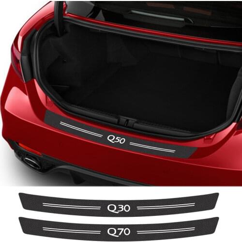 Auto Trunk Car Rear Bumper Stickers For Infiniti Q50 Q30 Q60 Q70 IPL QX50 QX30 QX60 QX70 QX80 Carbon Fiber Protector Accessories