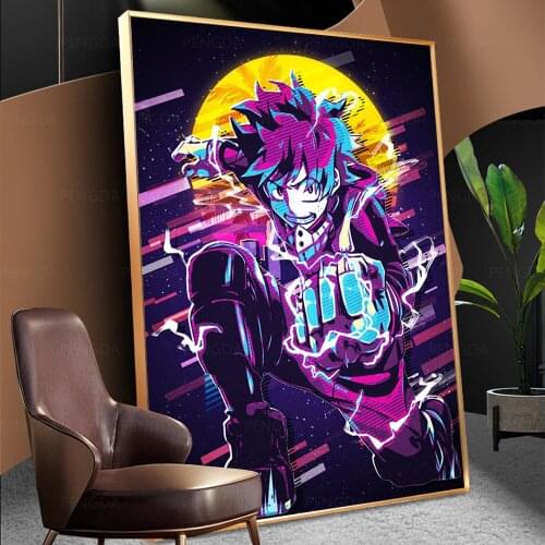 Wall Art Modular Purple Anime Deku My Hero Academia Canvas Home Decor Pictures HD Printed Painting Living Room Artwork No Framed