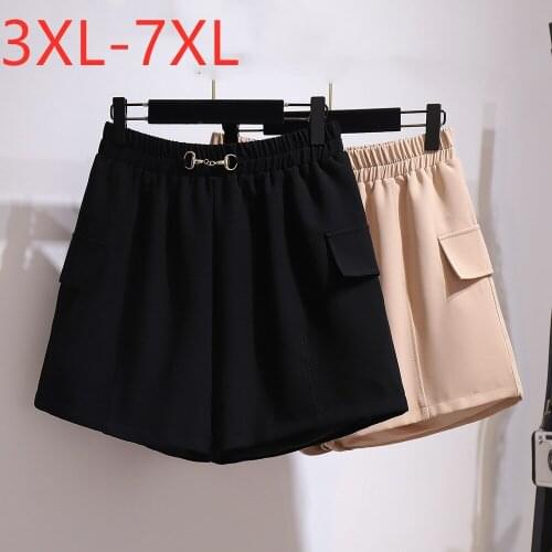 New 2020 Ladies Autumn Winter Plus Size Shorts For Women Large Casual Loose Black Cotton Wide Leg Shorts 3XL 4XL 5XL 6XL 7XL