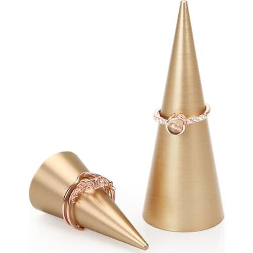 2021 New Jewelry Display Stand Organizer Finger Ring Storage Rack Metal Cone Rings Holder 2020 trend