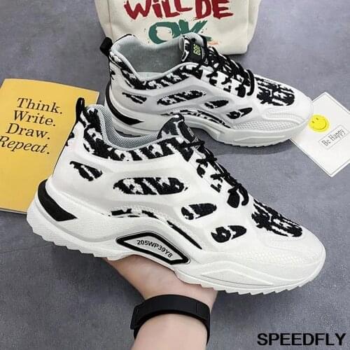 2021 summer new male Korean students breathable wild sports increase mens casual knitted shoes old shoes