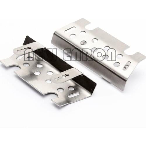 NEW ENRON 1/2Pc Stainless Steel Axle Skid Plate Bumper Bottom Protection Skidplate FOR RC 1/10 Traxxas Car TRX-4 TRX4
