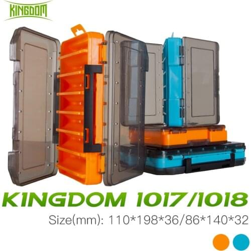 Kingdom Plastic Fishing Box 12 14 Compartment High Strength Double Sided Bait Fishing Accessories Storage Fishing Tackle Box