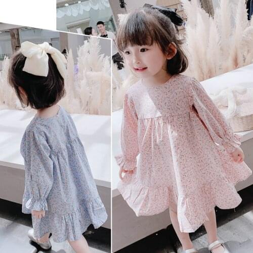 Girls dress floral long sleeve dress Princess 2021 spring and summer new childrens wear kids clothes