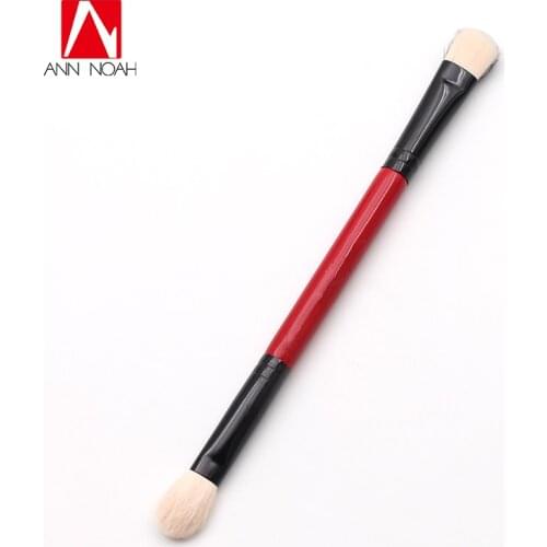 Professional Red Handle Duo Soft Goat Fiber Shimmer Matte 2-in-1 Crease Eye Shadow Makeup Brushes