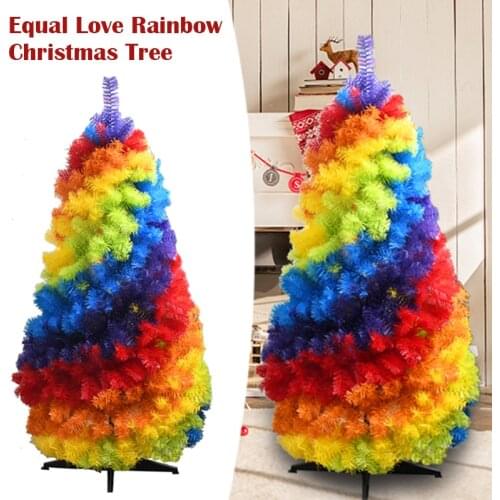 Equal Love Rainbow Christmas Tree Foldable Decoration PVC Rainbow Christmas Tree 1.2M Hogard