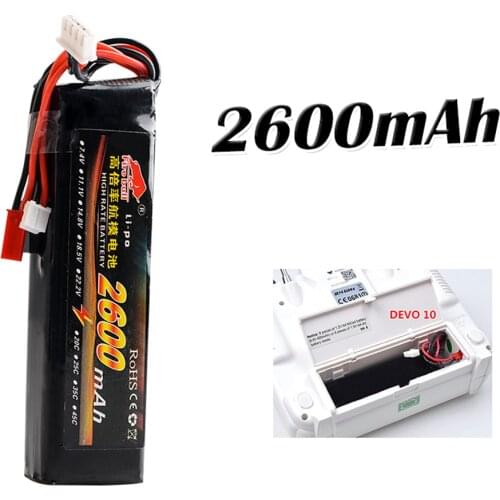 RC 11.1V 2600mAh 8C 3S Li-Poly RC Battery for Walkera DEVO 7 DEVO 10 DEVO12E F12E WFLY9 RadioLink AT9 AT10 Transmitter