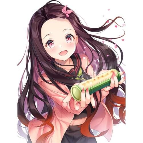 RuleMylife Cute Anime For Nezuko Kamado Demon Slayer Vinyl Car Sticker Rear Windshield Cartoon Car Accessories Decoration