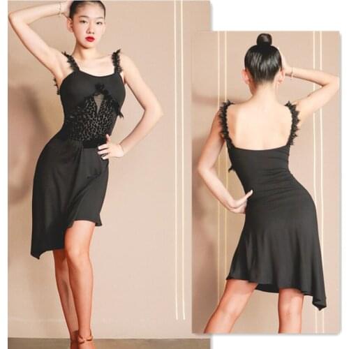 Mesh black latin dress Latin practice dance latin dance body samba dress bachata dress latin clothes 716