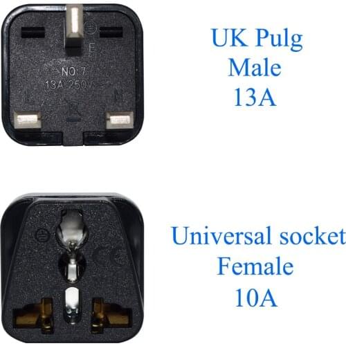 UK conversion plug, Portable Universal to UK Plug Adapter Power Socket Travel Converter