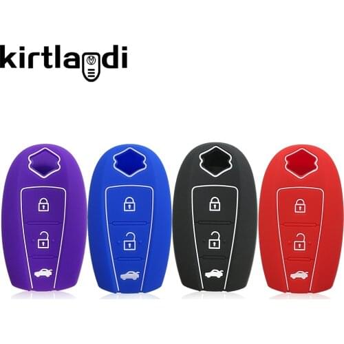 Silicone 3 Button Remote Key Cover Shell for Suzuki Vitara Swift Sport SX4 Alivio Kizaski Case Car Key Holder Keychain Skin Set