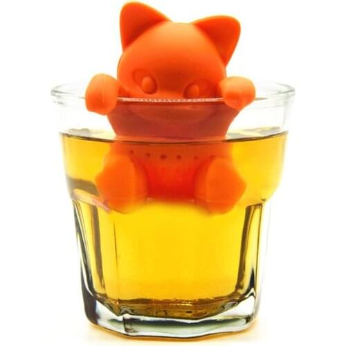 1Pcs Silicone Kitten Shaped Tea Infuser Reusable Tea Strainer Coffee Herb Filter For Home Loose Leaf Diffuser Accessories
