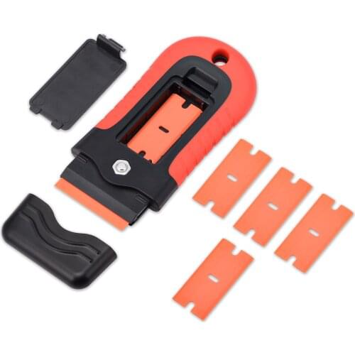 EHDIS Car Tools Window Tint Vinyl Wrap Razor Scraper Ceramic Glass Cleaning Squeegee+5pcs Razor Blade Glue Film Sticker Remover