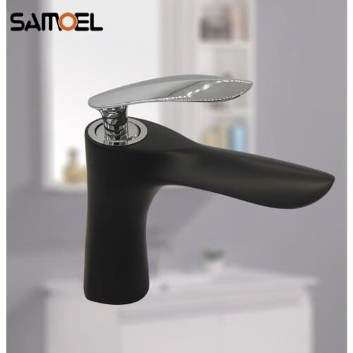 New Design Brass Black Faucets Mixer Taps for Bathroom Deck Mounted Single Hole Basin Sink Water Crane B3328