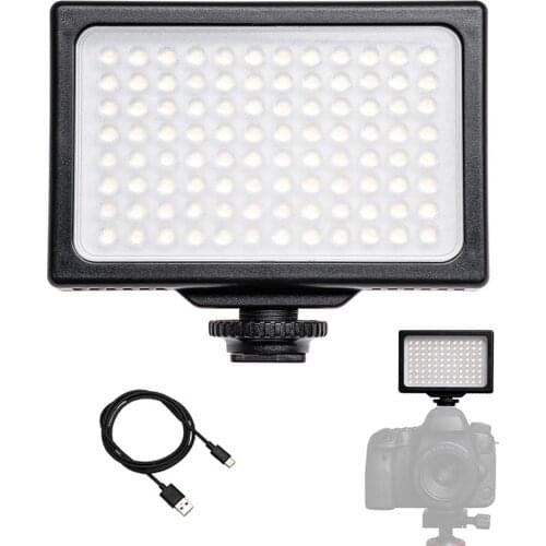 LED Video Light 3200K-5600K Dimmable LED Panel Portable Photography Fill Light with Hot Shoe Adapter and 1/4 Inch Screw Hole