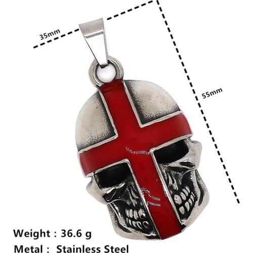 Unisex 316L Stainless Steel Cool Cross Skull Pendant Chain Newest