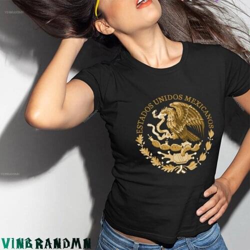 Summer Vintage Vestido Mexican Heritage T-shirt Retro Mexico Coat of Arms T shirts women Mexican Pride Tee Tops Mujer camisetas