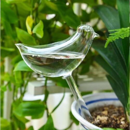 Flower Plant Waterer Self Watering Globes, Bird Shape Hand Blown Clear Glass Aqua Bulbs garden supplies