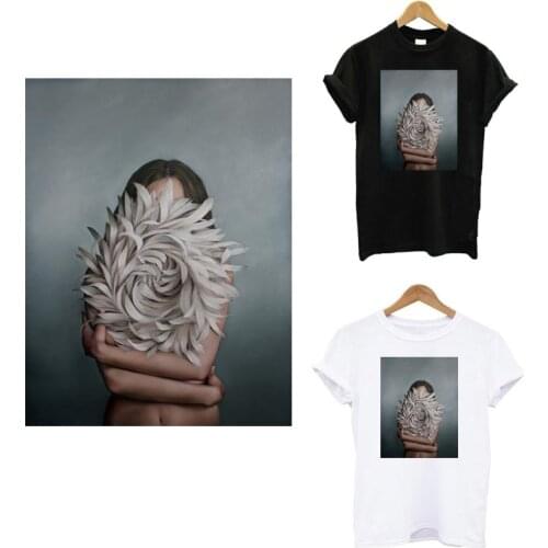 Dreamcacher Girl Heat Transfers Aesthetic Beauty Thermal Patches Sticker On Clothes Women T-shirt Hoodies Iron On Patch Decor