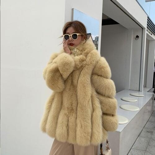 2020 winter fashion long Ladies Genuine blue fox fur coat thickening warm garments women coats womens outwear