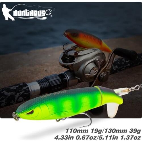 Hunthouse Whopper Popper Hard Pencil Lure With Unique Rotatable Soft Tail 9cm 13cm Artificial Bait Fishing Lure