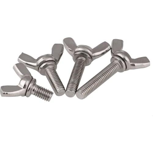 10PCS/LOT 304 STAINLESS STEEL M10*16/20/25/30/35/40/45/50MM DIN316 Wing Screw Bolts Thumb Hand Wing Bolts Hand Screws