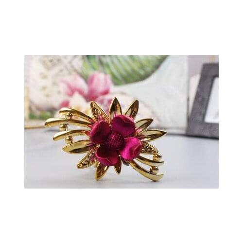 12/PCSRed wedding napkin buckle flower napkin ring mouth cloth ring