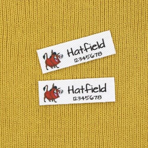 120 piece Custom logo labels, Name iron on label, Custom Clothing tags, Organic Cotton Labels(YT211)