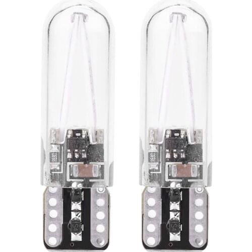 2pcs 8-28V W5W T10 LED Bulbs Glass COB Filament LED Car Parking Light Turn Signal Auto License Plate LED Bulb Lights
