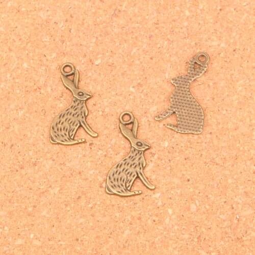 30PCS Antique Bronze Trendy Jewelry rabbit Charms Pendant Finding Fine Jewelry making for gift 26*14MM
