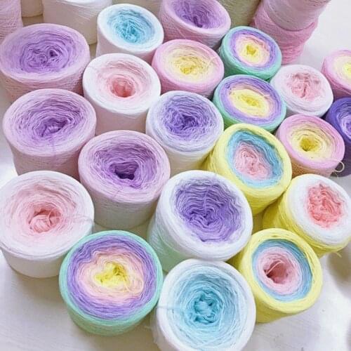 300g 4 Shares of 100% Organic Cotton Blend Yarn Spring and Summer Crochet Yarn Clothes Skirt Lace Line DIY Hand-woven Yarn 1000m