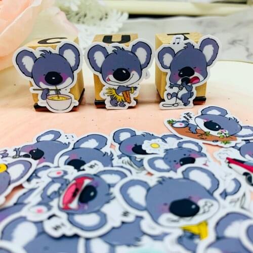 40pcs cute animal koala fodder stickers package hand books diy diary creative diy tiny translucent paste tools stationery