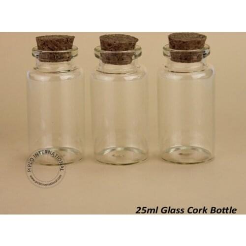 50pcs/Lot Promotion New Arrival 25ml Glass Cork Bottle Empty Sample Vial,Home Decoration Wishing Box Refillable Container