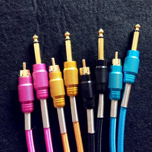 Lot Of 8PCS Custom Soft RCA Connection Tattoo Machine Clip Cord For Permanent Tattoo Makeup Power Cord Accessories Tools Supply