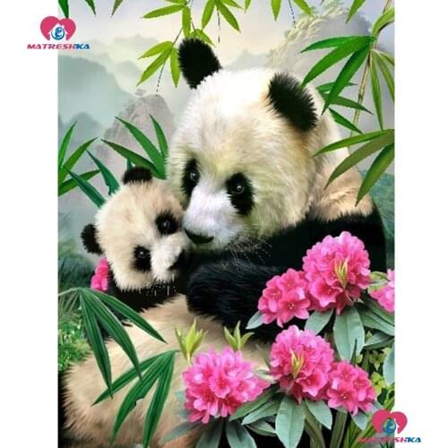 DIY 5d Square/round Diamond Painting completely Cross Stitch kits Panda bear Embroidery sale set Mosaic New Year Decoration Gift