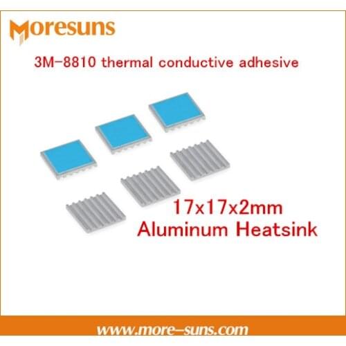 Free Ship 50pcs For 3M-8810 thermal conductive adhesive 17*17*2MM Super heat conduction ultra-thin 17x17x2mm aluminum heat sink