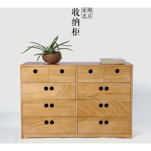 Folk Art Home solid wood drawer storage cabinets wooden lockers Storage Drawers modern minimalist bedroom nightstand
