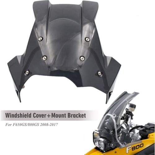 F650GS F800GS Motorcycle Modification Windshield WindScreen w/ Mounting Support Bracket Kit for BMW F650/800 GS 2008 - 2017 2016