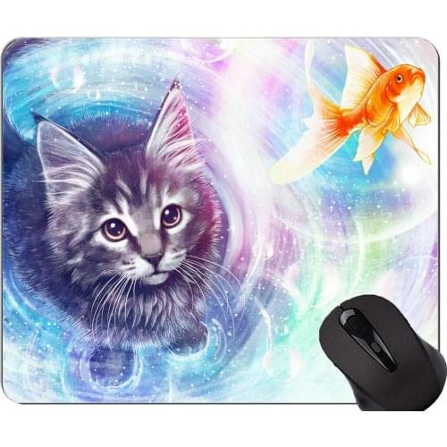 Gaming Mouse Pad Custom,Pet cat fish Non-Slip Rubber Base Mousepad
