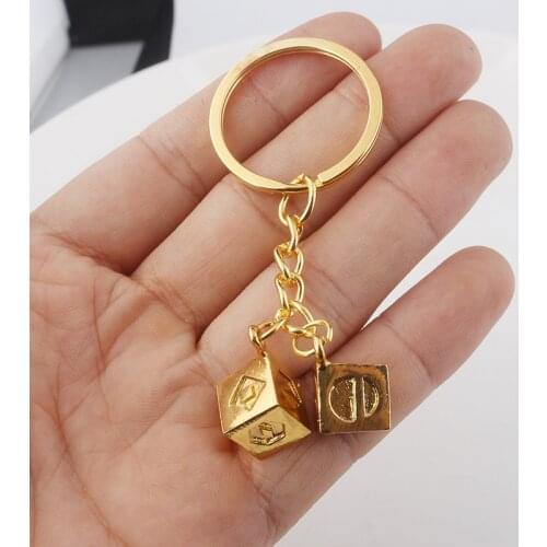 Movie Star Gold Square Pendant Keychain For Women And Men Fashion Gifts Jewlery Trendy
